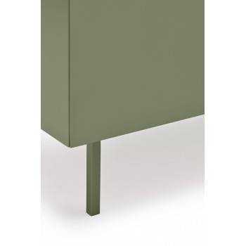 Mueble auxiliar lacado en verde antracita de 3 cajones y 2 huecos Luke