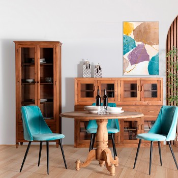 Mueble auxiliar natural madera mindi 35 x 40 x 80 cm